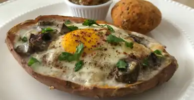 Nefis Tatlı Patates Yatağında Yumurta Tarifi